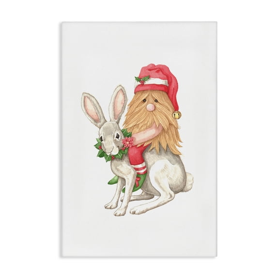 Stupell Industries Santa's Elf Riding Rabbit Canvas Wall Art, design by Nancy Overton, 30 x 20