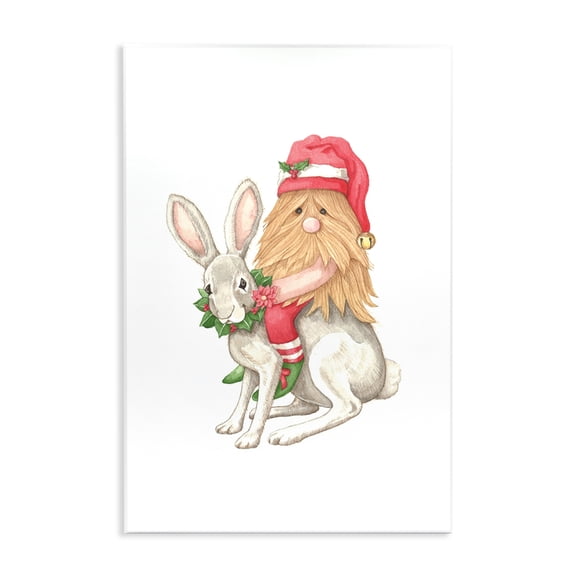 Stupell Industries Santa's Elf Riding Rabbit Wall Plaque Art, design by Nancy Overton, 19 x 13