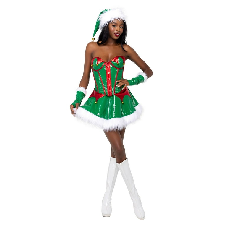 Santa Elf Cosplay Female Christmas Elf Outfits Santa's Elf Women's