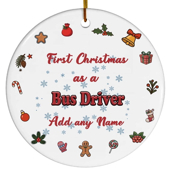 Santa's Favorite Bus Driver Ceramic Ornament, Custom Christmas Ornament, Christmas 2025 Tree Decoration, Gift for Family, Friends & Coworkers