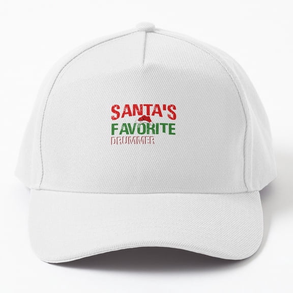 Santa's Favorite Drummer Baseball Hat, Christmas Musician Quote, Classic Holiday Gift Cap