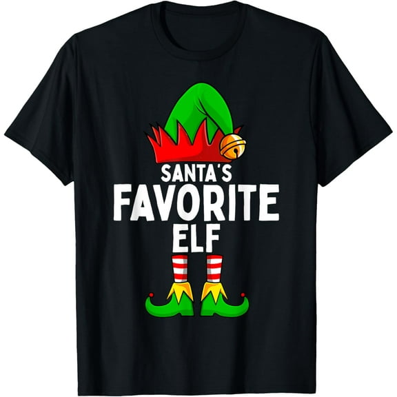 Santa's Favorite Elf Matching Family Christmas T-Shirt