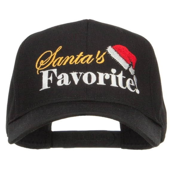 Santa's Favorite Embroidered High Profile Cap - Black OSFM