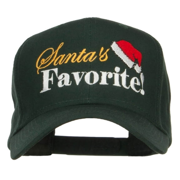 Santa's Favorite Embroidered High Profile Cap - Dk Green OSFM
