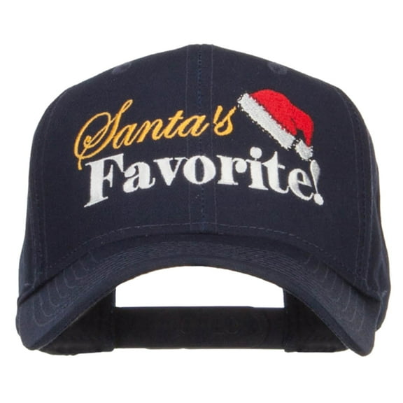 Santa's Favorite Embroidered High Profile Cap - Navy OSFM