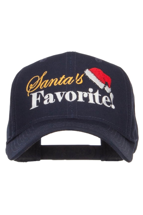 Santa's Favorite Embroidered High Profile Cap - Navy OSFM