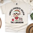 thumbnail image 1 of Santa’s Favorite Helper The Librarian T-Shirt | Cute Christmas Elf Reading Tee, Natural, Size XL, 1 of 6