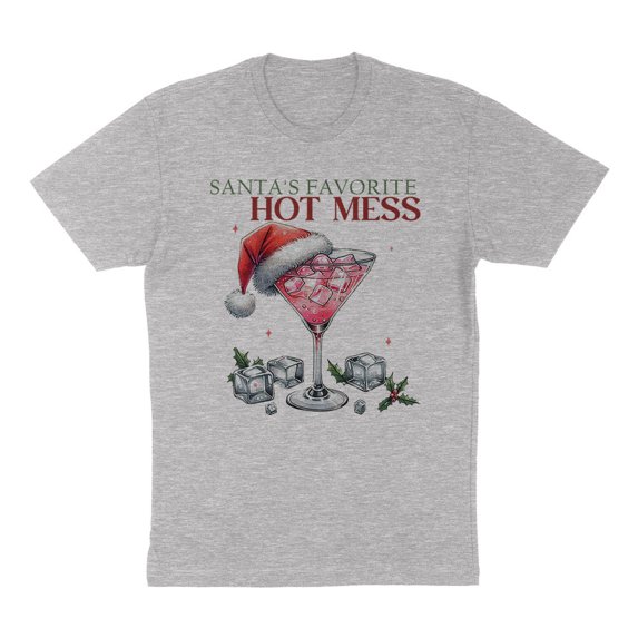 Santa's Favorite Hot Mess Shirt Unisex X-Small Grey