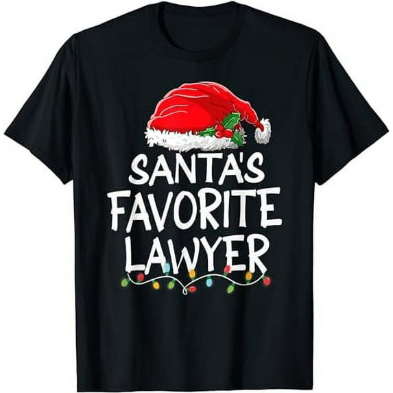 Santa's Favorite Lawyer Christmas Santa Claus tree lights T-Shirt