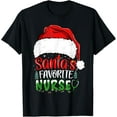thumbnail image 1 of Santa's Favorite Nurse Christmas Nursing T-Shirt, 1 of 4