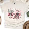 thumbnail image 1 of Santa’s Favorite Nurse T-Shirt for Women, Holiday Christmas Graphic Tee, Natural, Size XL, 1 of 6