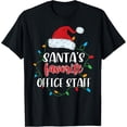 thumbnail image 1 of Santa's Favorite Office Staff Christmas Lights Funny T-Shirt, 1 of 3