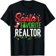 NOOZUO Santa's Favorite Realtor Christmas Real Estate Agent Funny T-Shirt
