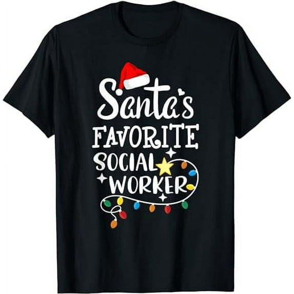 Santa's Favorite Social Worker Christmas School Social Work T-Shirt