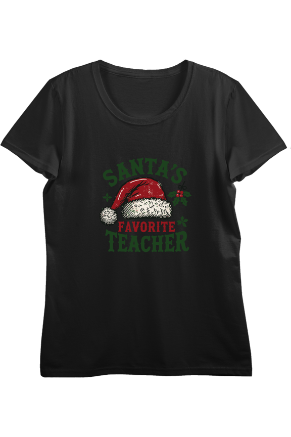 Santa's Favorite Teacher
Women's Black Crew Neck Short Sleeve Crop Tee-XS
