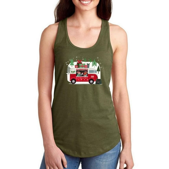 Santa's Foodtruck Collection A. Racerback Tank Women -Victoria Borges Designs, Female Small