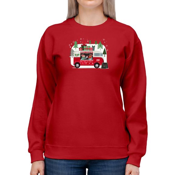 Santa's Foodtruck Collection A. Sweatshirt Women -Victoria Borges Designs, Female 5X-Large