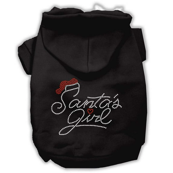 Christmas Pet, Dog Cat Hoodie Rhinestone, "Santa's Girl"