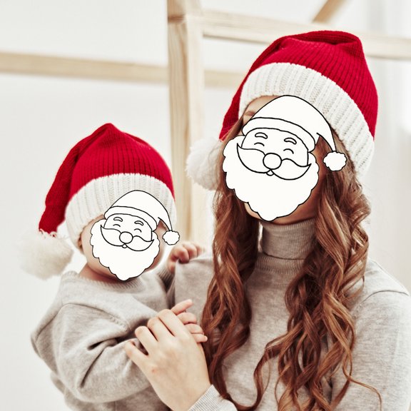 Santa's Hat Womens Beanie Winter Hat Soft Slouchy Warm Knit Skull Cap Christmas Hat