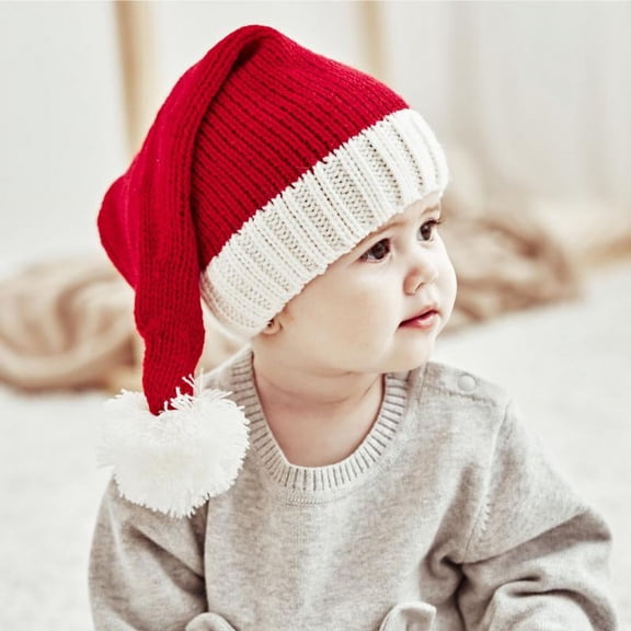Santa's Hat Womens baby Toddler Beanie Cap Knitted Winter Hat Soft Warm Knit Cap Christmas Casual Hat