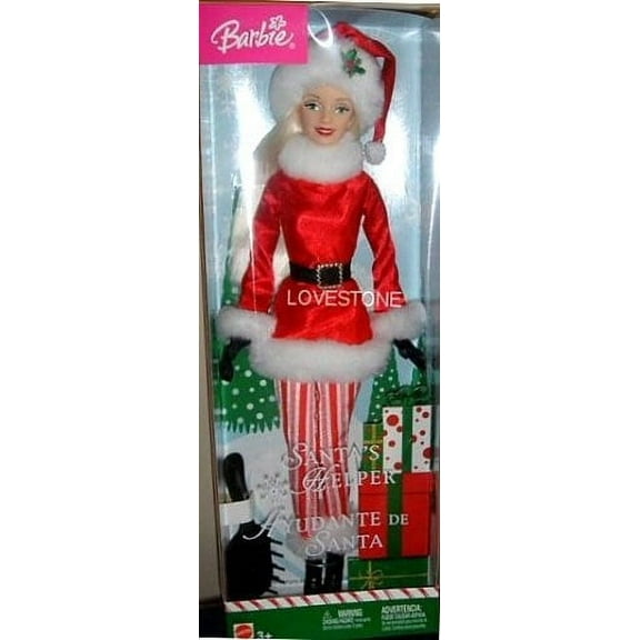 Open Box Santa's Helper Barbie Doll 2004 Mattel B6271