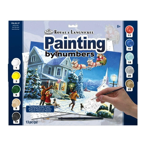 Royal & Langnickel Painting by numbers™ 13pc Santa's Here Painting Project