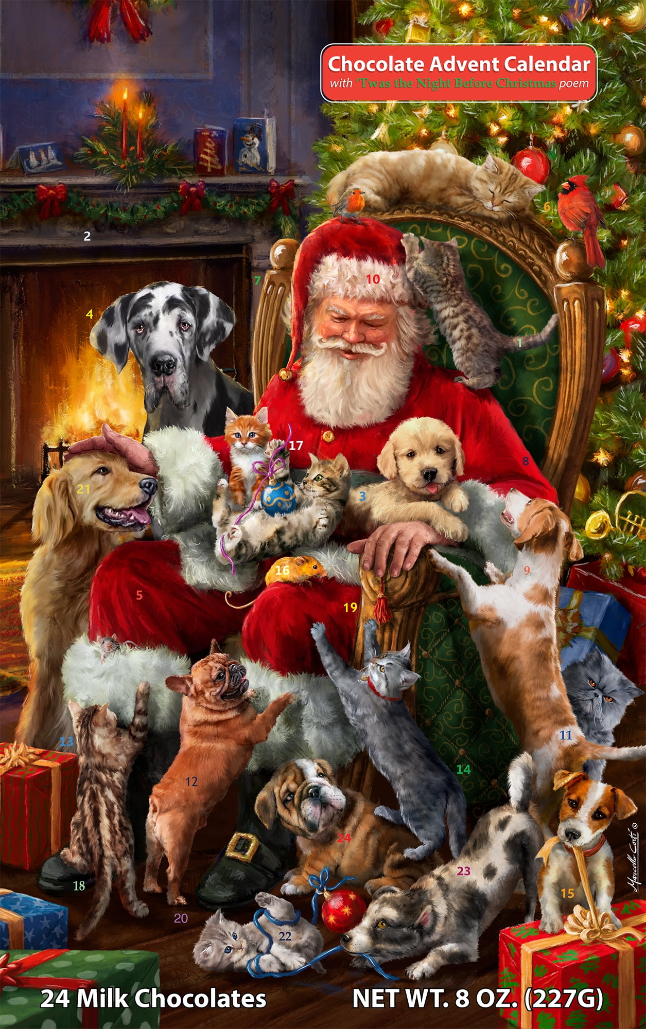 Santa's Workshop Advent Calendar By Vermont Christmas Company - 11x14 Inch Countdown To Christmas