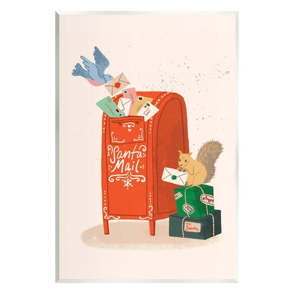 Santa's Mail Postal Letters Animals Holiday Graphic Art Unframed Art Print Wall Art