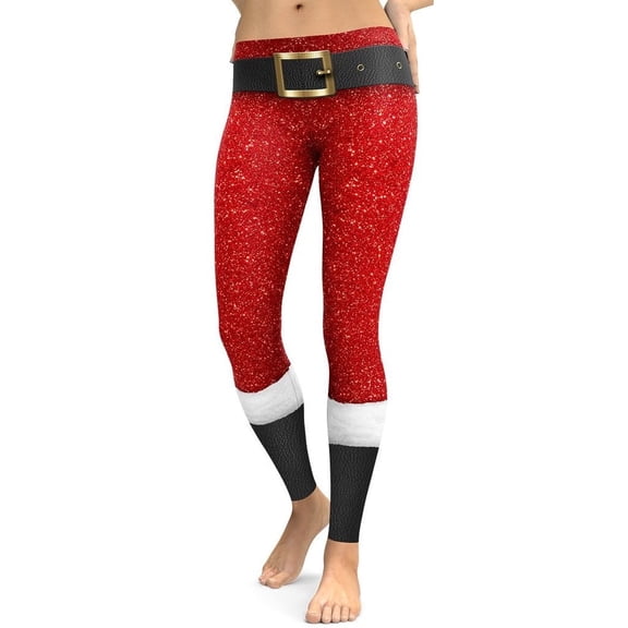 Santa's Outfit Leggings Size: XS for Women | FIERCEPULSE