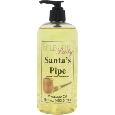 Santa's Pipe Massage Oil by Eclectic Lady, 16 oz, Sweet Almond Oil and Jojoba Oil
