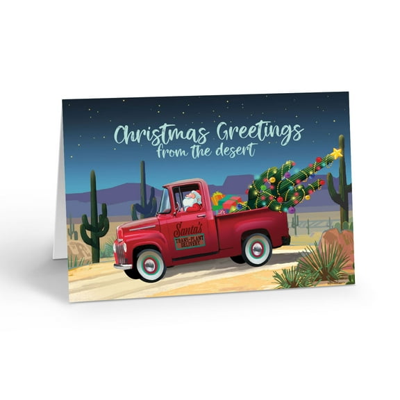 Santa's Red Delivery Truck Christmas Card - 18 Cards and 19 Envelopes - 40085