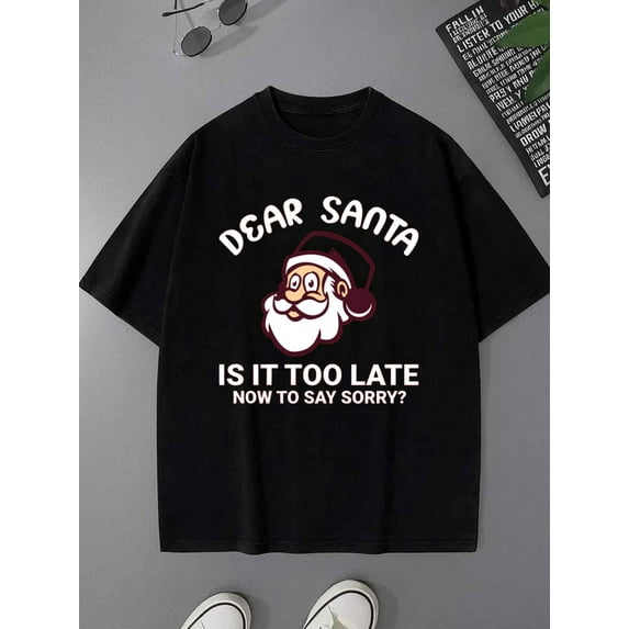 Santa's Regret Tee men lovers 180G 100% Cotton black grey full Basic Unisex Shirt Graphic tshirts Basic Unisex Shirt Printed tshirts Basic Unisex Shirt Cotton tshirts