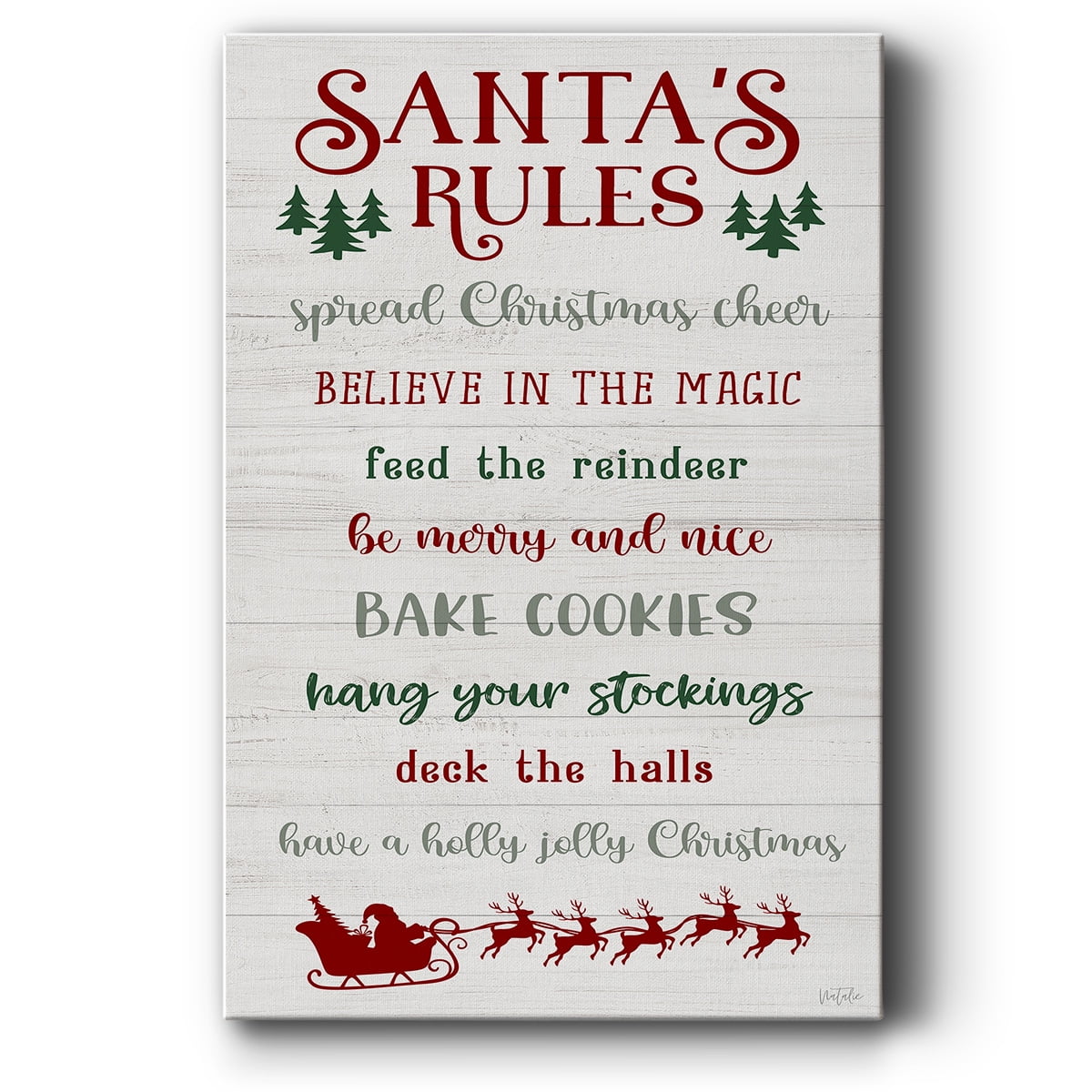 Santa's Rules- Gallery Wrapped Canvas