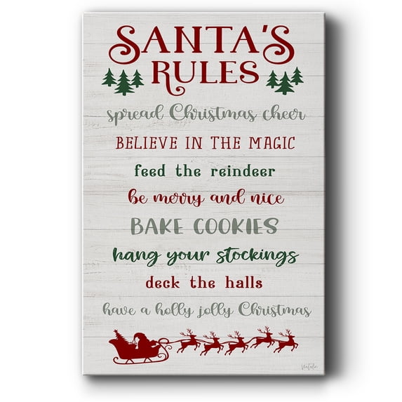 Santa's Rules- Gallery Wrapped Canvas