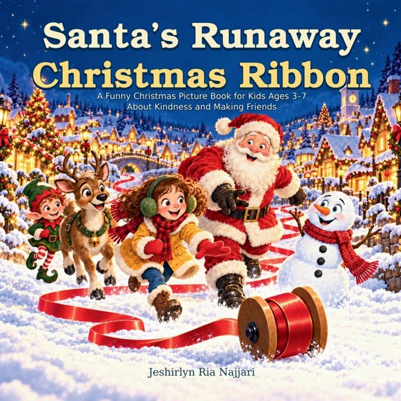Santa's Runaway Christmas Ribbon: A Funny Christmas Bed Time Story Book for Kids Ages 3-7 About Kindness and Making Frie, (Paperback)