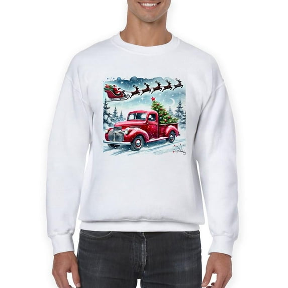 Santa's Sleigh And Ride Xmas Men's Sweatshirt