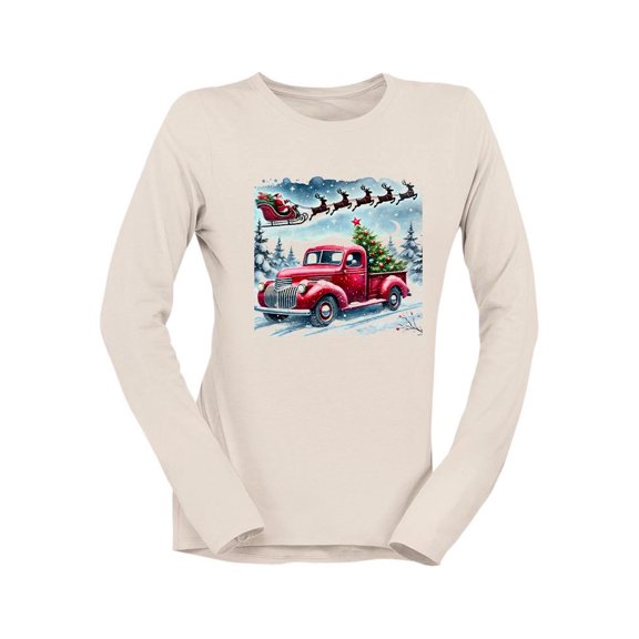 Santa's Sleigh & Ride - Xmas Women's Long Sleeve