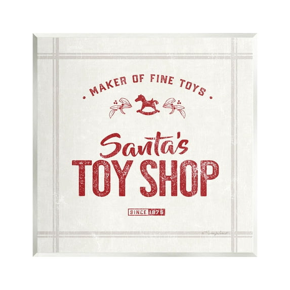Santa's Toy Shop Vintage Sign Holiday Graphic Art Unframed Art Print Wall Art