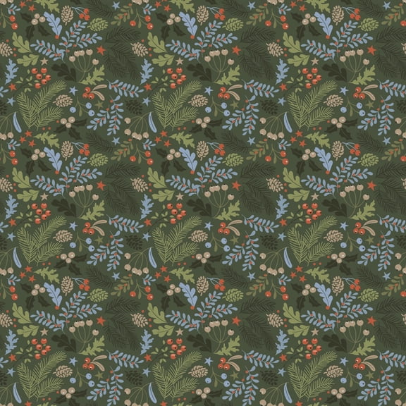 Santa's Tree Farm Berries & Boughs Forest Yardage