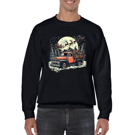 Santa's Vintage Christmas Truck Men's Sweatshirt