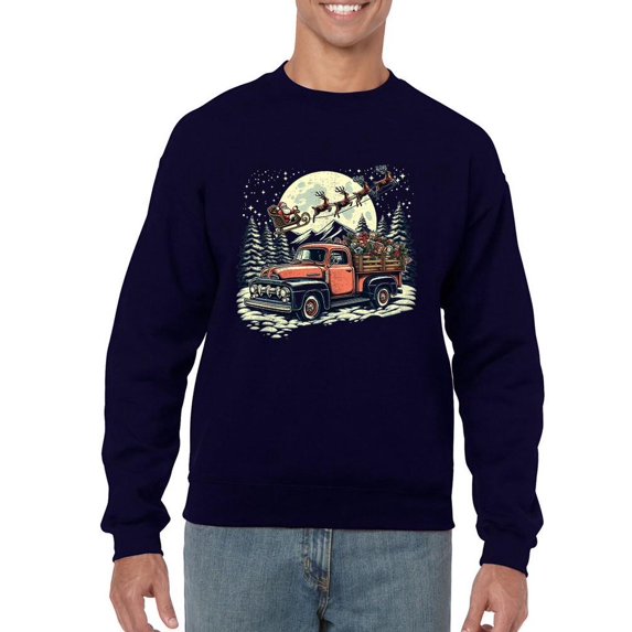 Santa's Vintage Christmas Truck Men's Sweatshirt