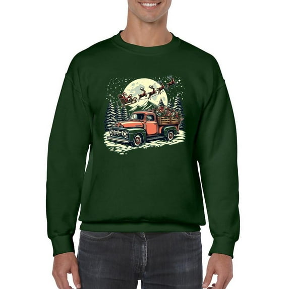 Santa's Vintage Christmas Truck Men's Sweatshirt
