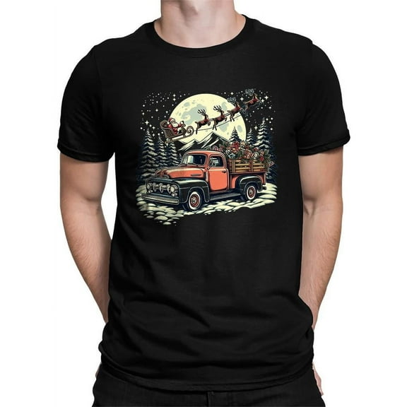 Santa's Vintage Christmas Truck T-shirt Men's