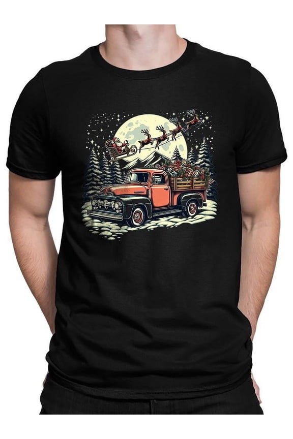 Santa's Vintage Christmas Truck T-shirt Men's