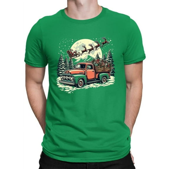 Santa's Vintage Christmas Truck T-shirt Men's