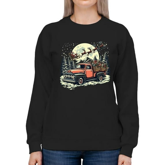 Santa's Vintage Christmas Truck Women's Sweatshirt