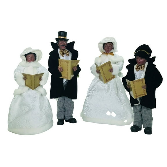 15 To 18 inches Black Christmas Splendor Carolers, Set of 4 - white