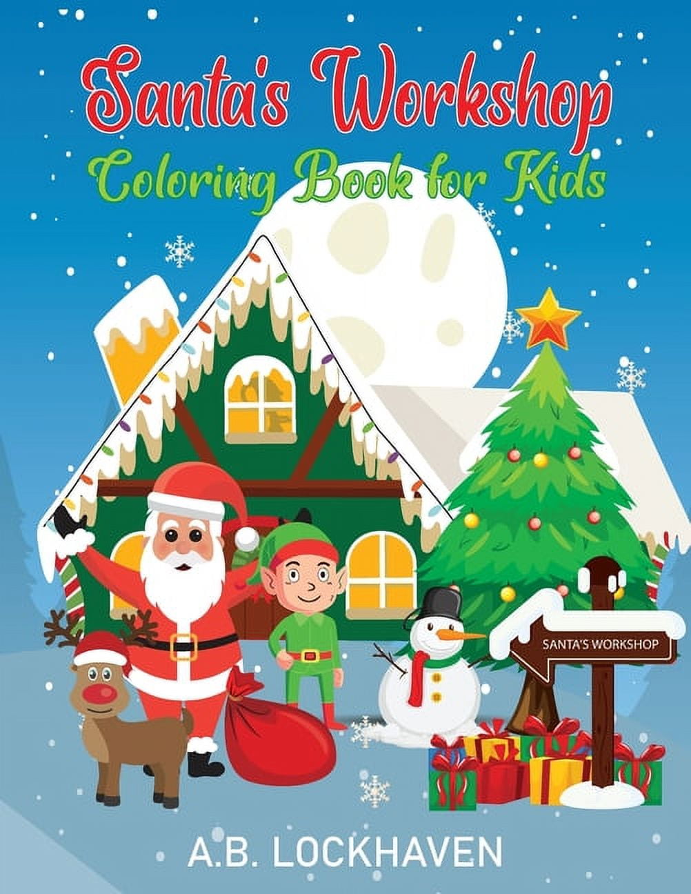 Santa's Workshop: Coloring Book for Kids (Paperback)(Large Print