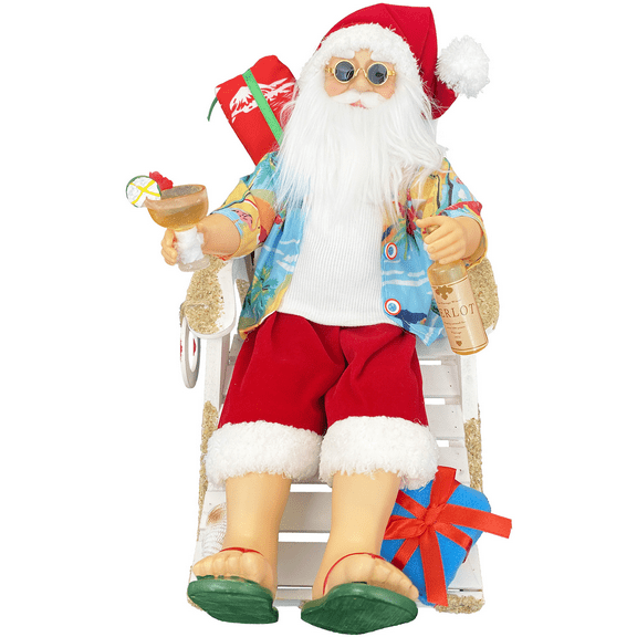 Santa's Workshop, Inc 12" Santa in a Beach Chair