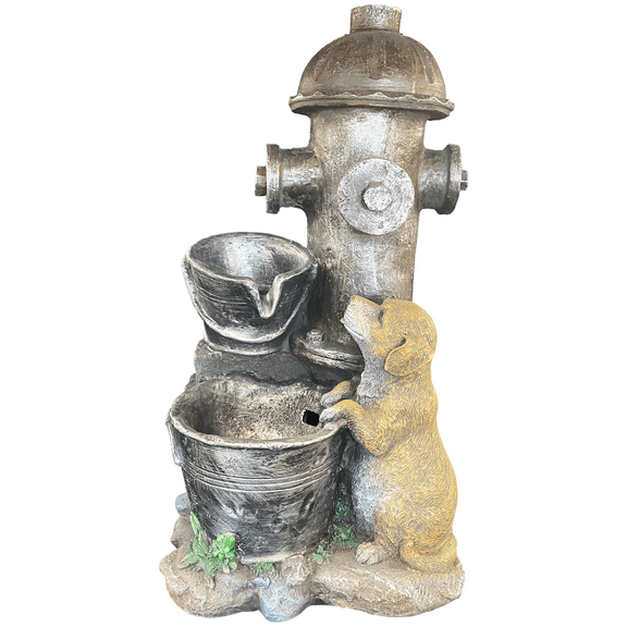 Santa's Workshop Inc. 23.2" Lighted Fire Hydrant and Pup Fountain